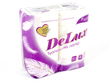 Папір туалетний DeLuxe двошаровий (ціна за упаковку 4 рулони)