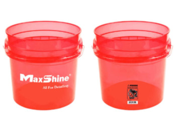 Відро для миття MaxShine, прозоре, пластик, 13л, колір червоний