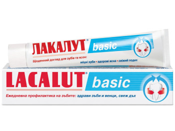 Паста зубная Lacalut Basic, очищение и защита от налёта, уход за дёснами, 75мл