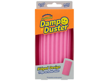 Губка для пилу Scrub Daddy Damp Duster, ребриста, багаторазова, рожева, 11х6х4 см