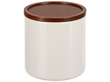 Ємність для зберігання Natural Serving Cream з дерев’яною кришкою, 350 мл, 9×9×9,5 см