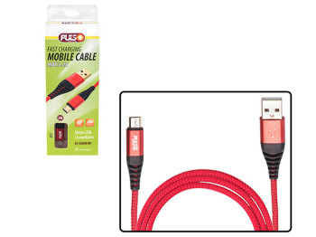 Кабель Pulso CC-4202M RD, USB - Micro USB 3А, 2м, red (швидка зарядка/передача даних)
