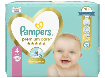 Підгузки Pampers Premium Care Maxi, розмір 4 (9–14 кг), 34шт