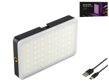 Студійна лампа Hoco M140 rgb, акумулятор 2000mah, потужність 6.5 вт, колір чорний
