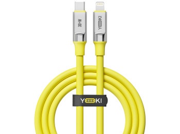 Кабель Yoki Ultra, Type-C — Lightning, 30W, 1,2м, Желтый