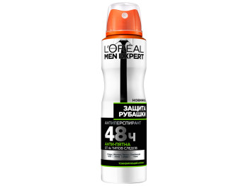 Дезодорант-антиперспірант чоловічий LOreal Paris Men expert "Захист сорочки" 48г спрей 150мл