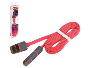 Кабель PULSO USB-Micro, USB, Apple 1м red плоский