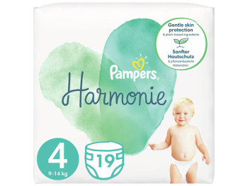 Підгузки одноразові Pampers Harmonie, розмір 4, 9-14кг, 19шт
