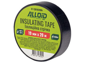 Изоляционная черная лента Alloid, 19мм х 20м (IT-1301820Bk)
