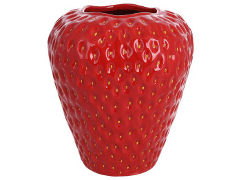 Ваза керамическая Strawberry, 21х21х26см, цвет - красный