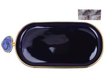 Блюдо овальне Gold Line, 36х16,5х3см, колір - синій