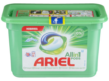 Жидкий гель в растворимых капсулах Ariel Горный родник 15х27г