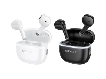 Bluetooth стерео гарнітура Borofone FQ11, bluetooth 5.4, сенсор, кейс 300mAh, type-c, колір білий
