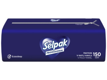 Полотенца бумажные Selpak Professional Premium, целлюлозные, V-стекл., 2-х слоев, 150 листов