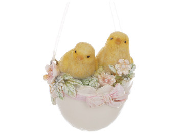 Декоративная фигурка-подвеска Курочки в яйце, 5х4,5х6,5см