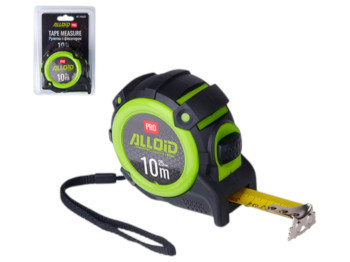 Рулетка вимірювальна Alloid Pro, 10 м/25 мм, автостоп, сталева стрічка, корпус із гумою