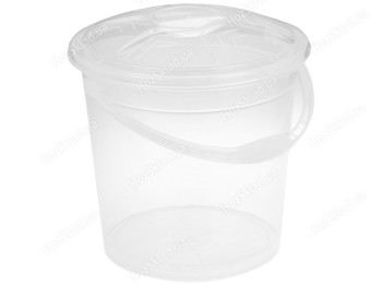 Відро R plastic прозоре з кришкою, біле, 12л