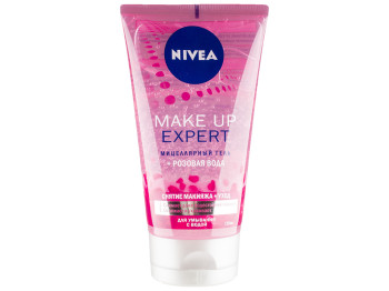 Міцелярний гель для вмивання Nivea Make up Expert+рожева вода 150мл