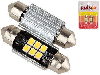 Лампа Pulso софітні LED C5W, 36мм,CANBUS, 9SMD-2835, 12v, 2,9W, 315lm White (ціна за 2шт) (LP-36C5W)
