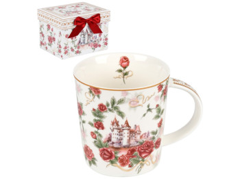 Чашка Royal Rose, порцеляна, 320мл, колір білий з малюнком