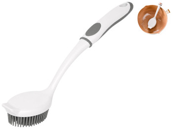 Щітка KmtStyle для миття посуду, гумові щетинки, PP+TPR, 27х5,5см