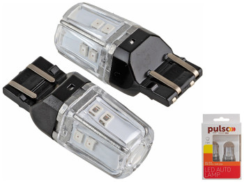 Лампа Pulso габаритні LED 7443/W3x16q/12SMD-2835, 2контакта, 9-36v, 120/50lm RED (ціна за 2шт) (LP-6