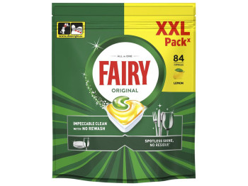 Капсулы для посудомоечных машин Fairy Original All in One, аромат лимон, 84шт