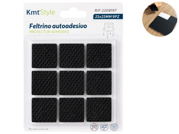 Накладка защитная для мебели KmtStyle, EVA, 2,5×2,5см, 9шт, цвет черный
