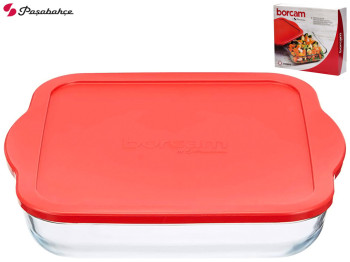 Форма квадратная с крышкой Pasabahce Borcam, для запекания, 25x22x6см, 1шт