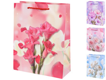 Пакет подарунковий паперовий Spring flower L, з ручками, 30×41,5×12 см, 4 дизайни (ціна за 1шт)