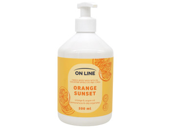 Рідке мило для рук та тіла On Line Orange Sunset з олією апельсина та аргани, 500 мл
