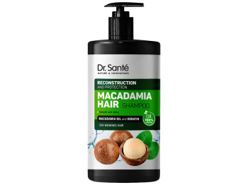 Шампунь для волосся Dr. Sante Macadamia Hair, з олією макадамії та кератином, 1л