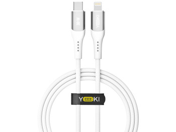Кабель Yoki Solid, Type-C — Lightning, 30W, 1,2м, Белый
