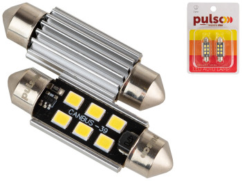 Лампа Pulso софітні LED C5W, 39мм, CANBUS/9SMD-2835, 12v, 2,9W, 315lm White (ціна за 2шт) (LP-39C5W)