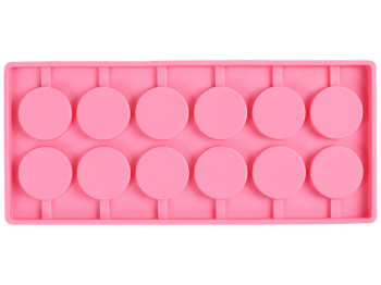 Форма силіконова для льодяників, 12 комірок, кругла, 26,6×11,5×1,2 см