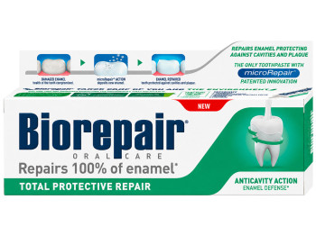 Зубна паста Biorepair Total Protective Repair для захисту та відновлення емалі без фтору, 75 мл