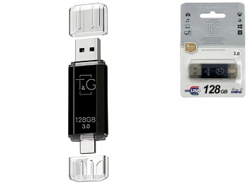 USB флеш-накопичувач 3.0 T&G 128gb USB/Type C 009, колір чорний