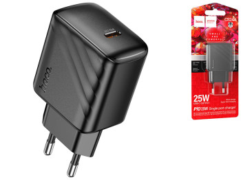 Мережевий зарядний пристрій Hoco CS24A 1USB-C PD/QC 25W, колір чорний