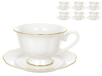 Чайний набір White Elegance з чашками та блюдцями, 230 мл, 12 предметів (ціна за набір)