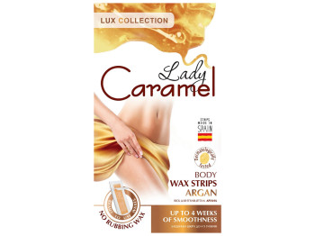 Воскові смужки для депіляції Lady Caramel, холодний віск для рук та ніг, з олією аргани, 16шт