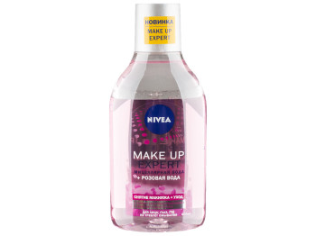 Міцелярна вода Nivea Make up Expert для зняття макіяжу з обличчя, очей і губ+рожева вода 400мл