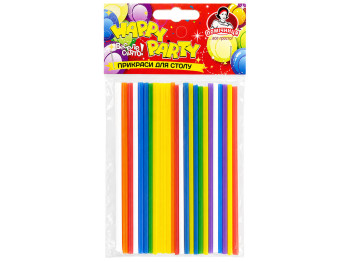 Трубочки для напоїв Помічниця Happy Party різнокольорові, 25 шт, 13 см