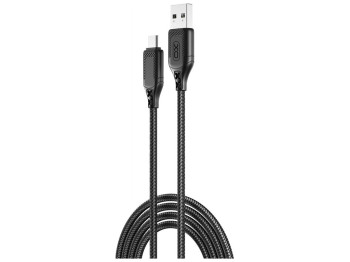 Кабель USB XO NB235 Zebra series Braided 2.4A Micro Колір Чорний