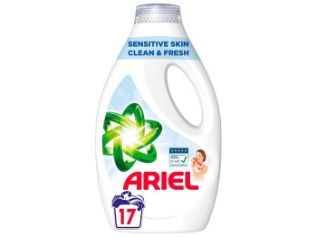 Гель для стирки Ariel Sensitive, для чувствительной кожи, гипоаллергенный, 17 циклов, 850мл