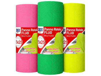 Салфетки в рулоне IRGE Panno Rotolo Fluo, 25×25 см, 3 цвета (цена за 1 рулон)