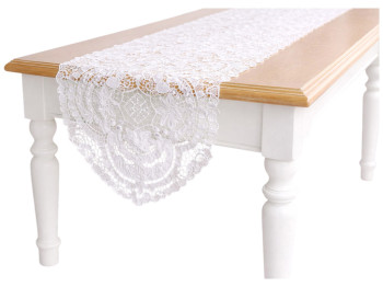 Ранер мереживний Heritage Lace молочний білий, 40×168см