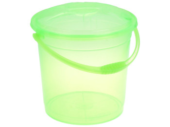 Відро R plastic прозоре з кришкою, салатове, 12л