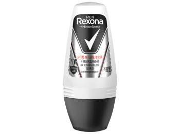 Дезодорант-антиперспірант кульк. Rexona men "антибакт. і невидимий на чорн. і бел. одежі" 48г 50мл