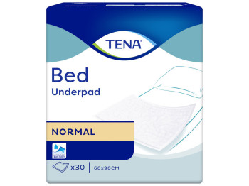 Пелюшки одноразові Tena Bed Normal, багатошарові, захист від протікань, целюлоза, 60×90см, 30шт