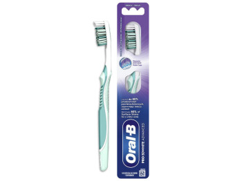 Щетка зубная Oral-B Pro 3D White Advanced, средняя жесткость, пластик, нейлон, цвет бирюзовый